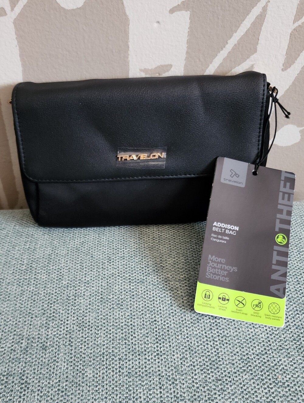 Travelon: Black Addison Anti-Theft Belt Bag